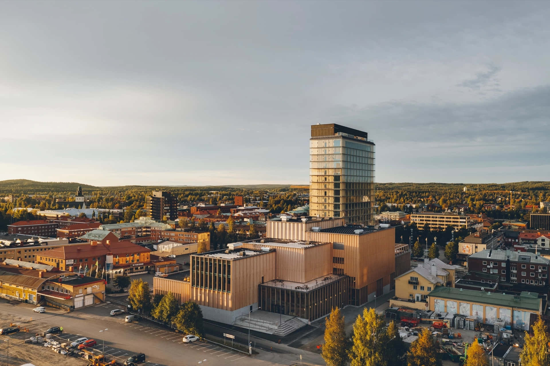 Skellefteå Ruotsi Kaupunkimaisema Auringonlasku Taustakuva