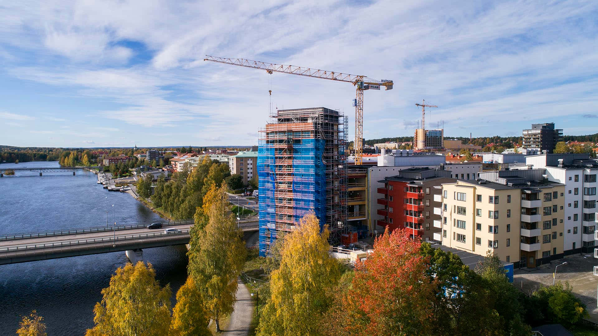 Skelleftea Urban Development Aerial View Wallpaper