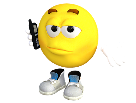 Skeptical Emoji With Phoneand Shoes PNG