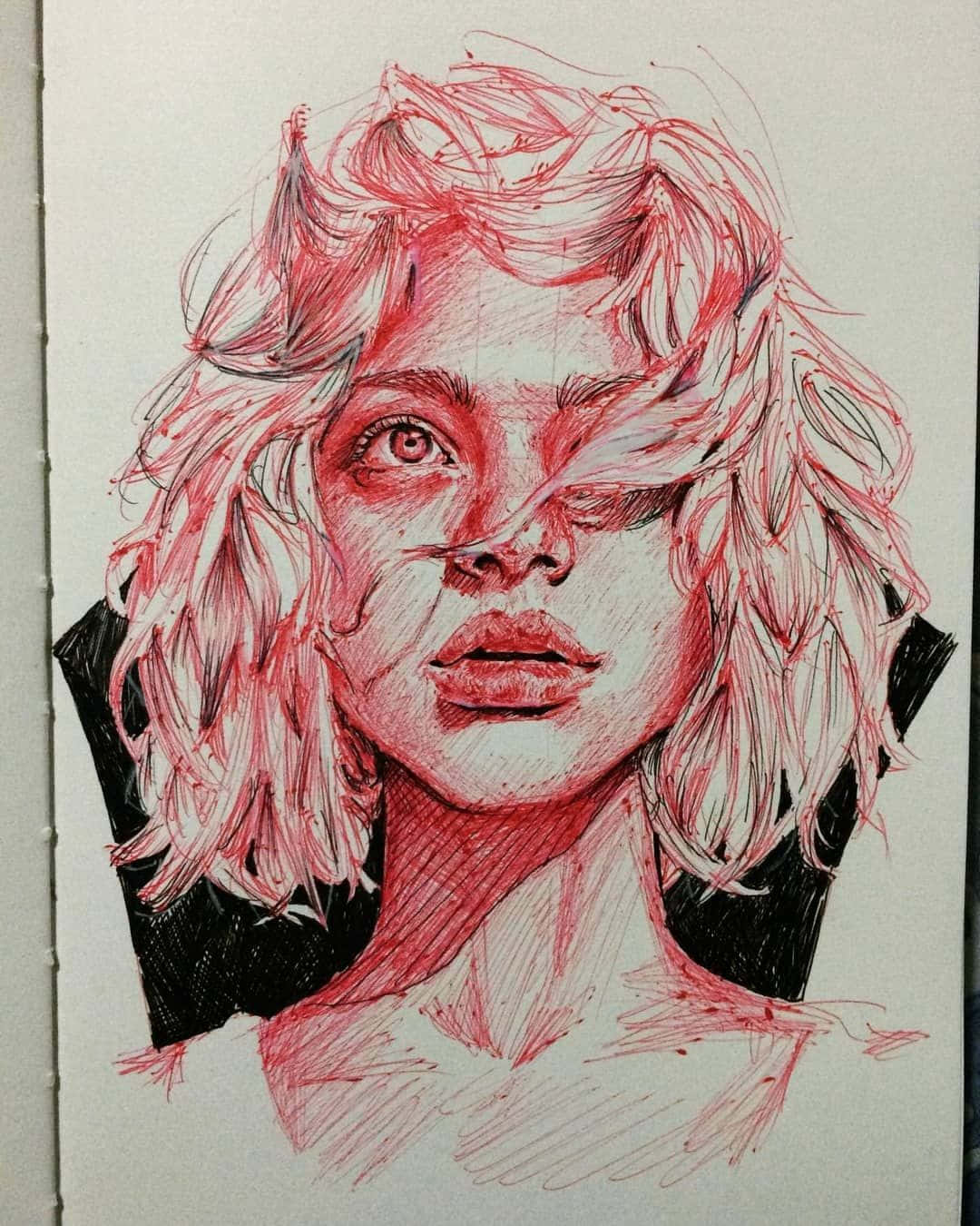 Red Sketch Art Picture