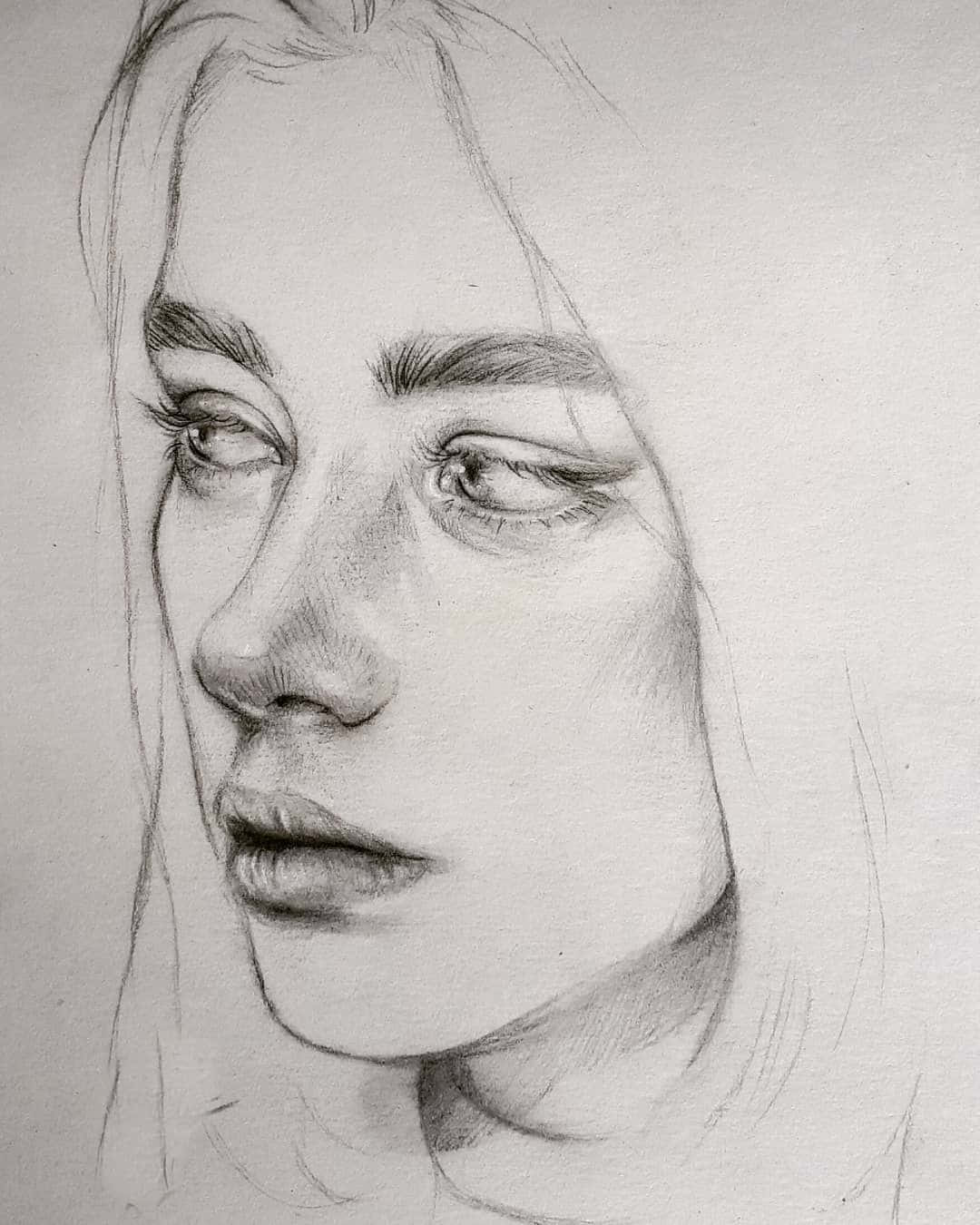 Pencil Sketch Art Female Picture