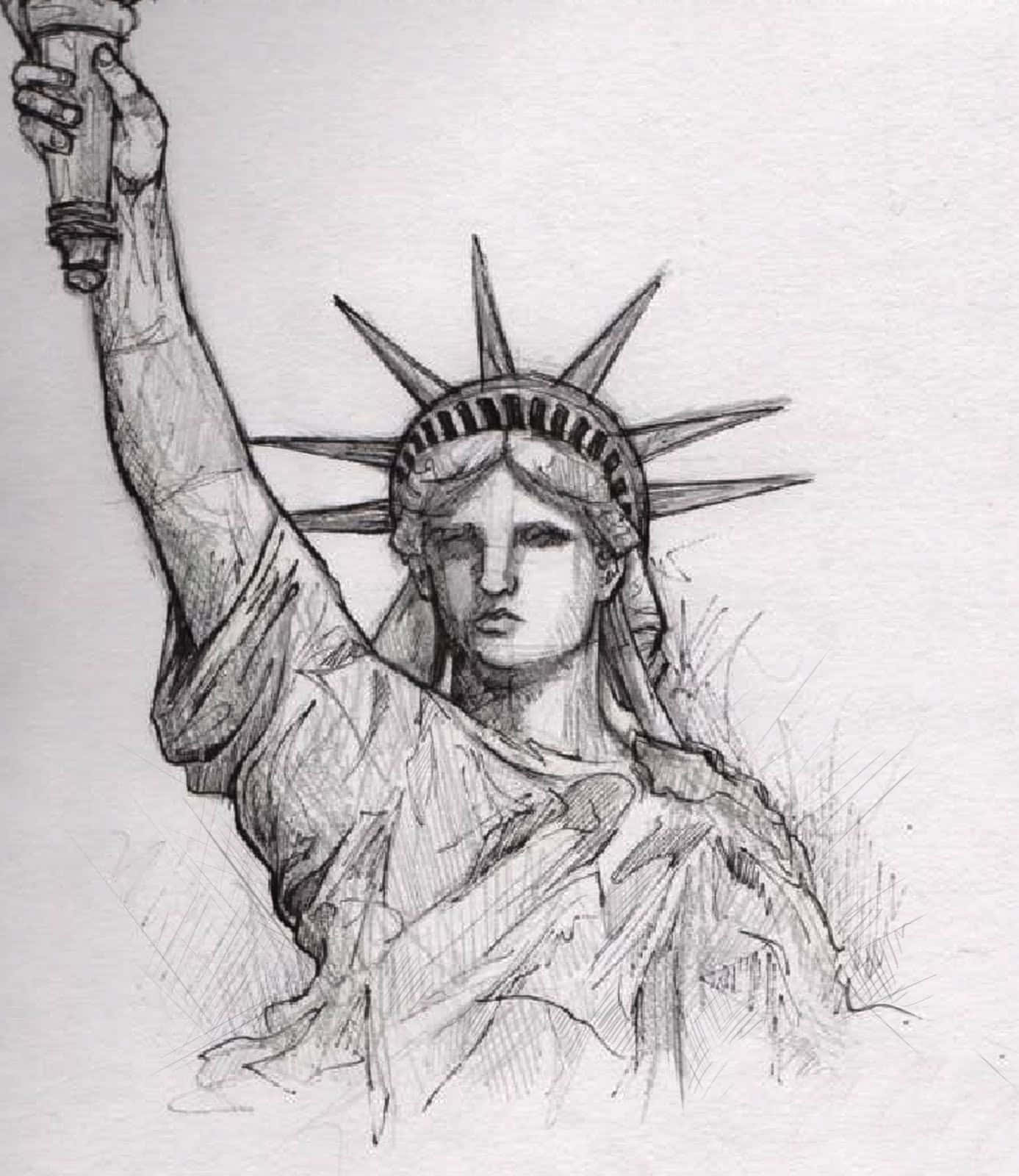 Statue Of Liberty Sketch Art Picture