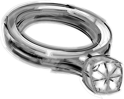 Sketch Diamond Ring Design PNG