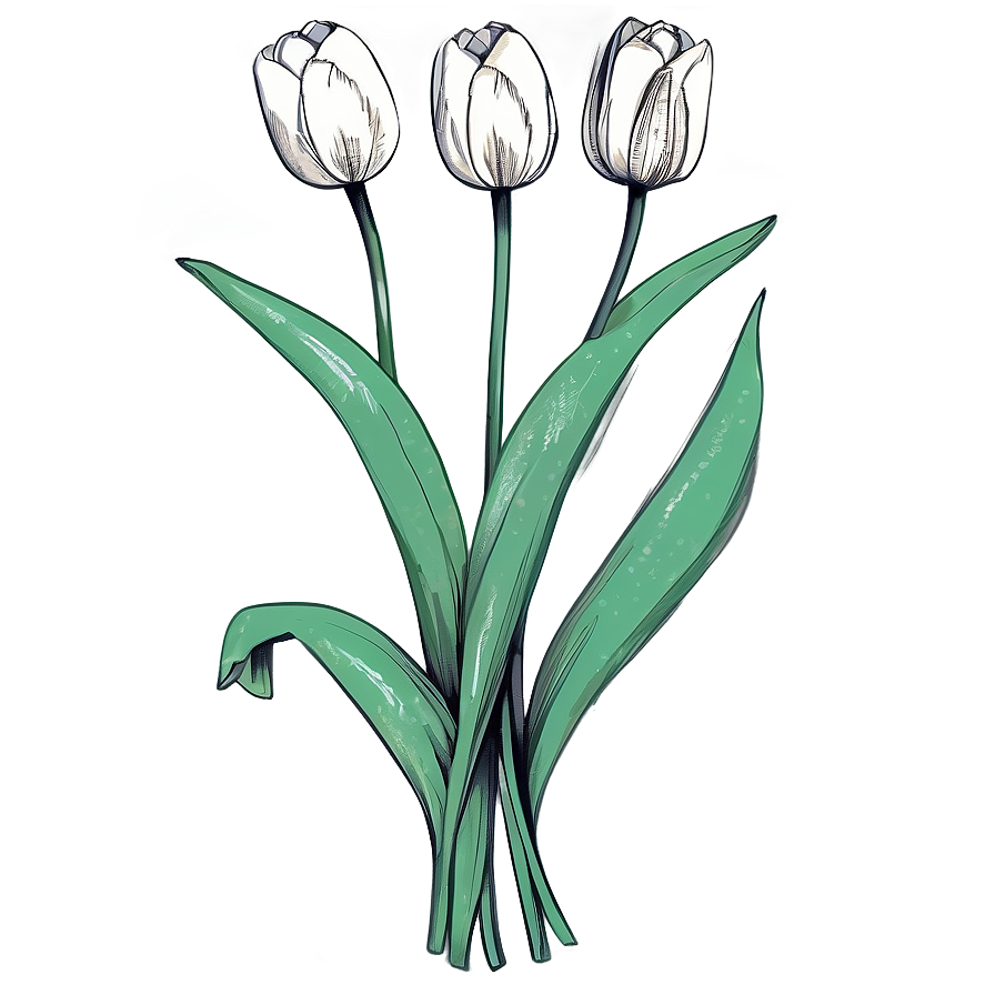 Sketch Of Tulips Png 05242024 PNG