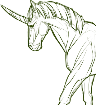 Sketch_of_ Unicorn_ Profile PNG