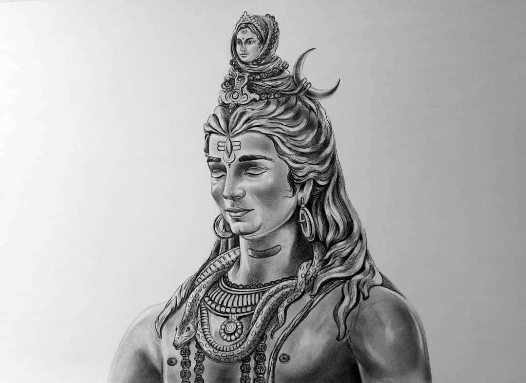 Lord shiva Pencil art Framed Print by Pradeep Prajapati - Fine Art America