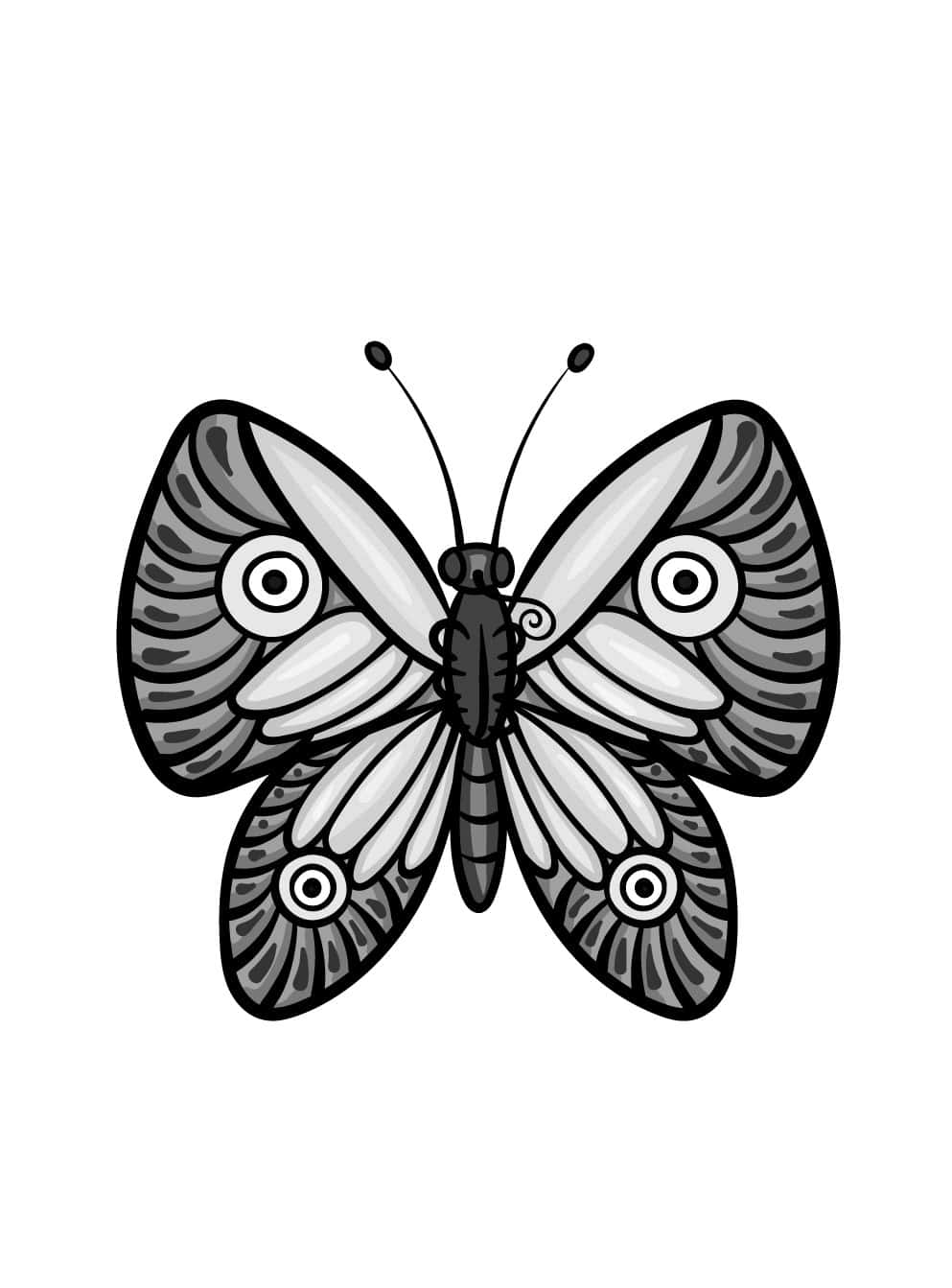 Drawing Butterfly Silhouette Grafik Von Digitdash · Creative Fabrica