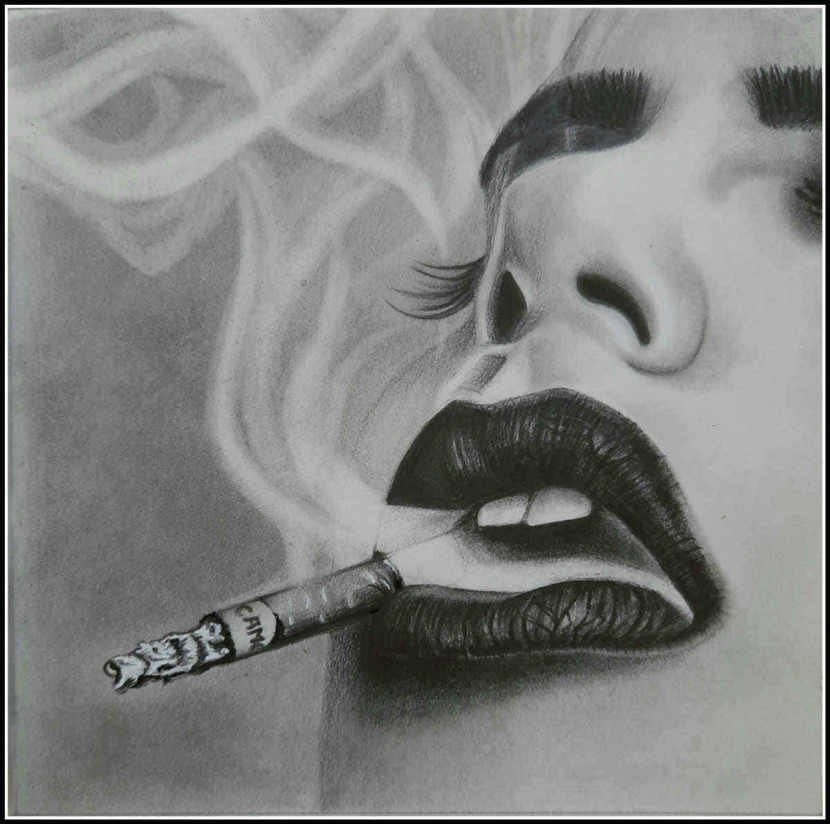Rauchendefrau Skizze Bilder