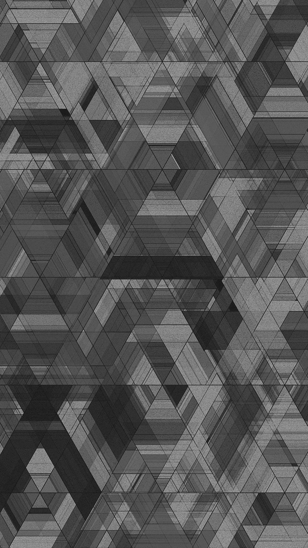 Sketch Triangles Black And Grey Iphone Wallpaper
