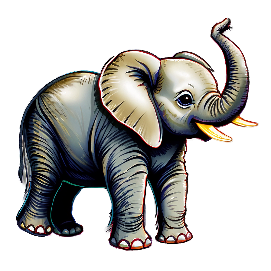 Sketched Baby Elephant Png Dma6 PNG