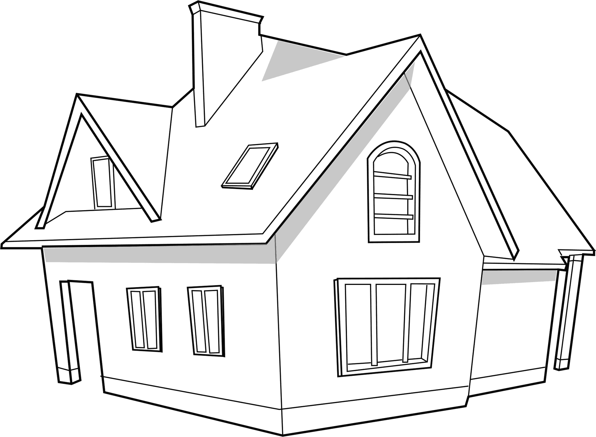 Sketchof Classic House Design PNG