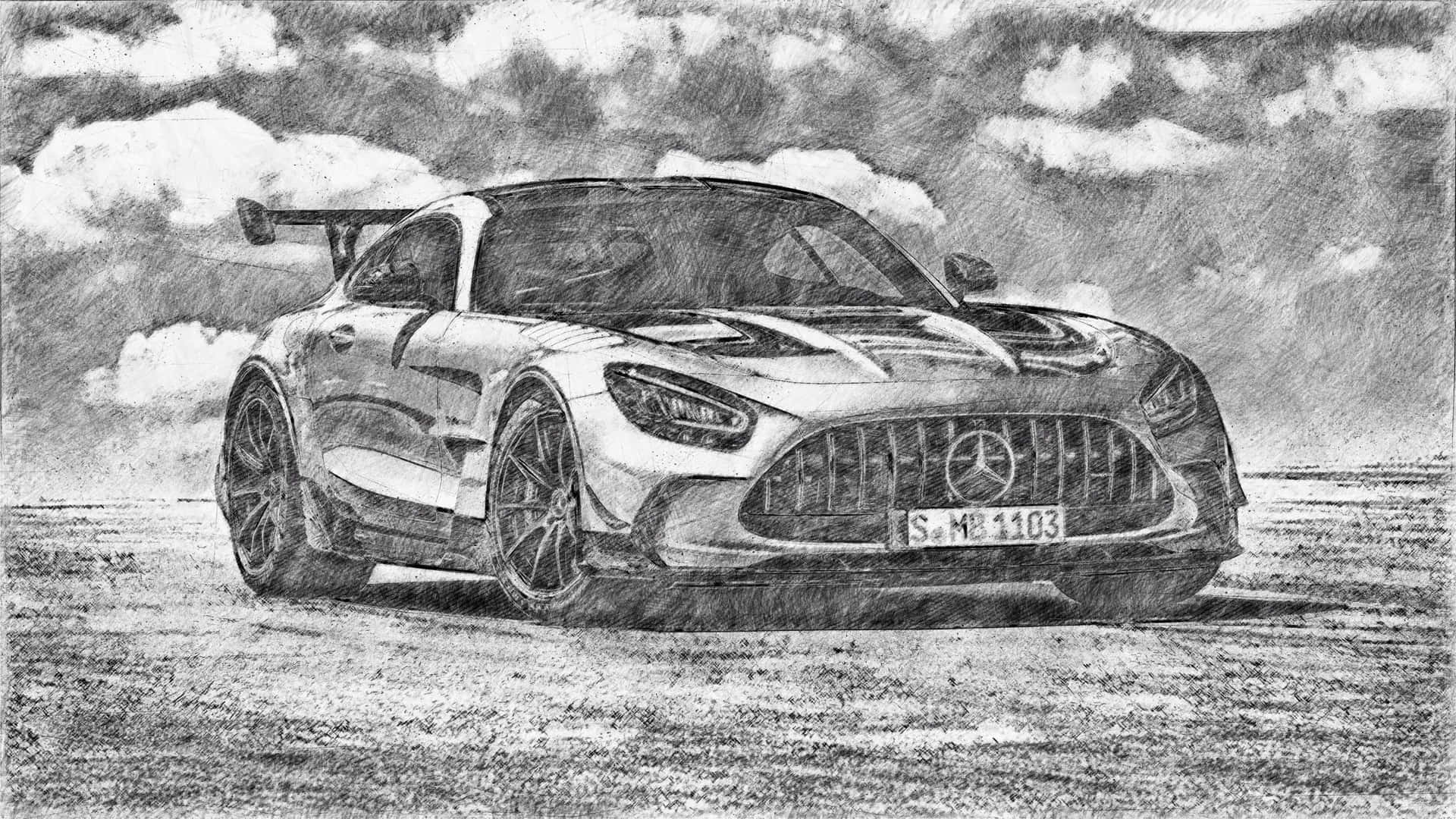 Sketchof Mercedes A M G G T Wallpaper