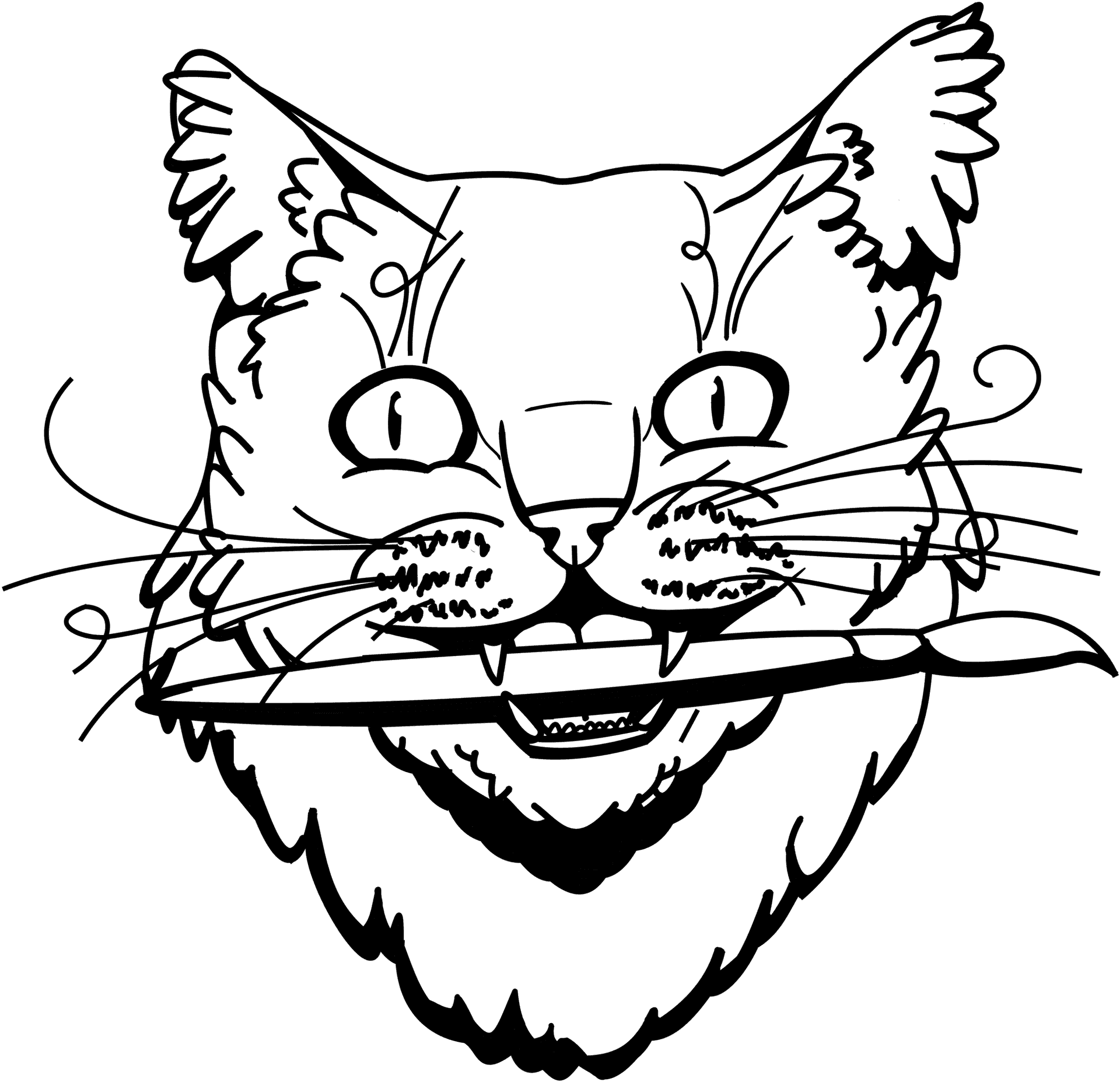 Sketchof Smiling Cat PNG