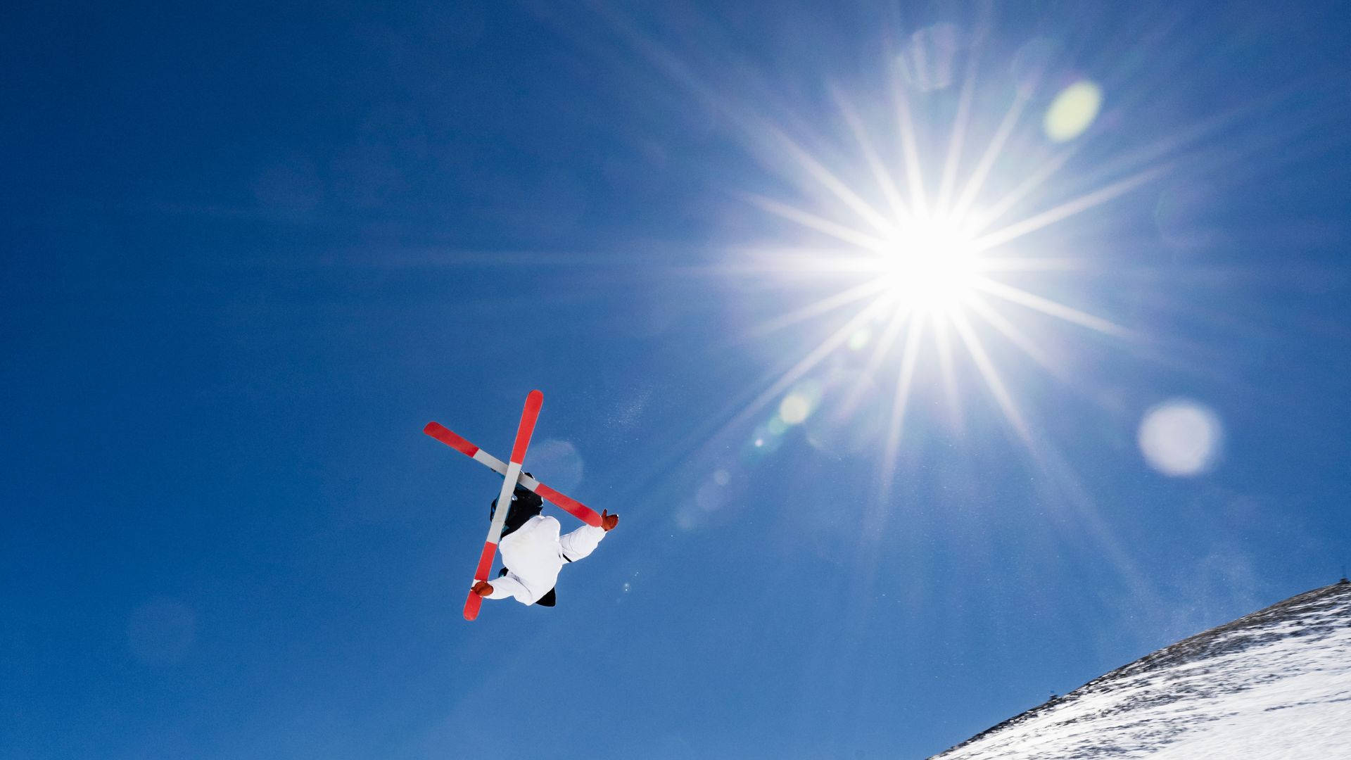 Ski Jumping On A Hot Sun Wallpaper