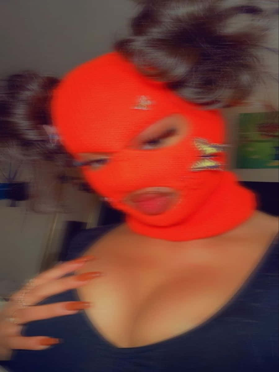 Ragazzacon Maschera Da Sci Arancione Sfondo