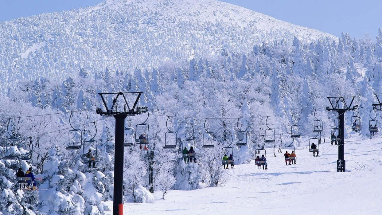 Stunning Scenery at a Ski Resort Wallpaper