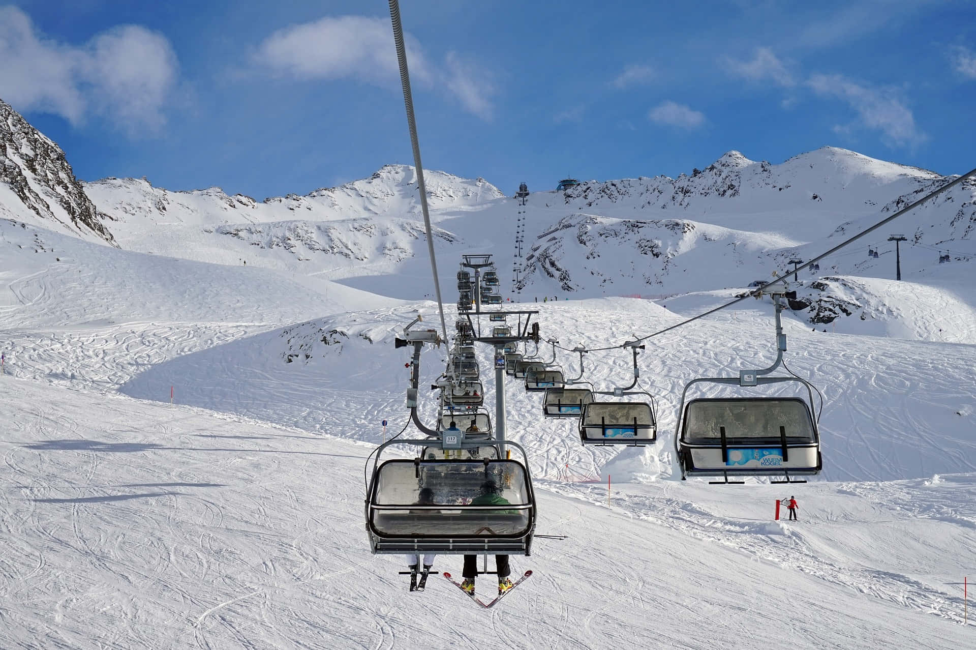 Breathtaking Scenery of a Ski Resort in Winter Wallpaper
