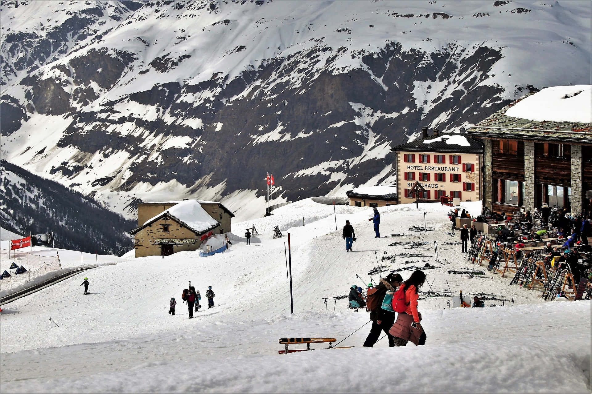 Captivating Ski Resort in Winter Wallpaper
