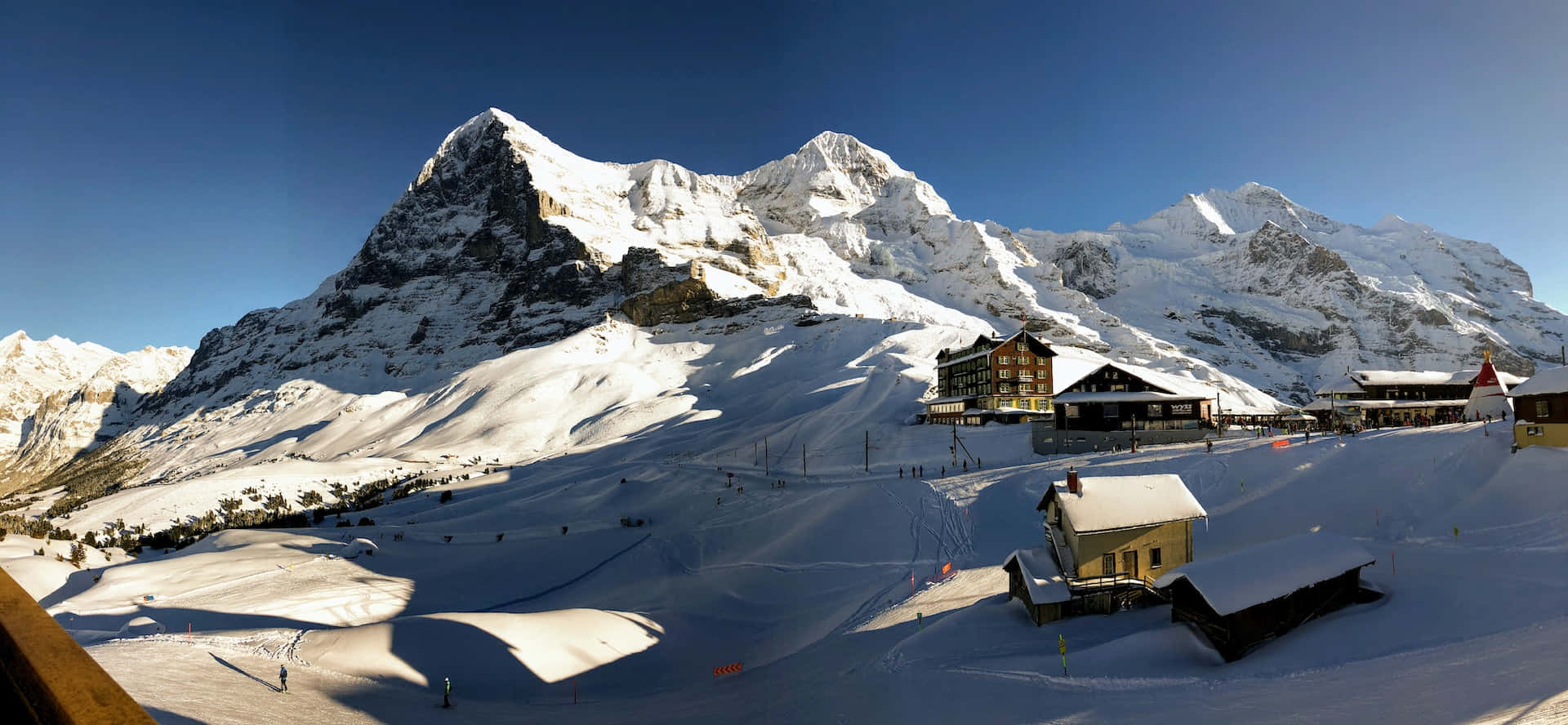 Stunning Ski Resort in Winter Wonderland Wallpaper