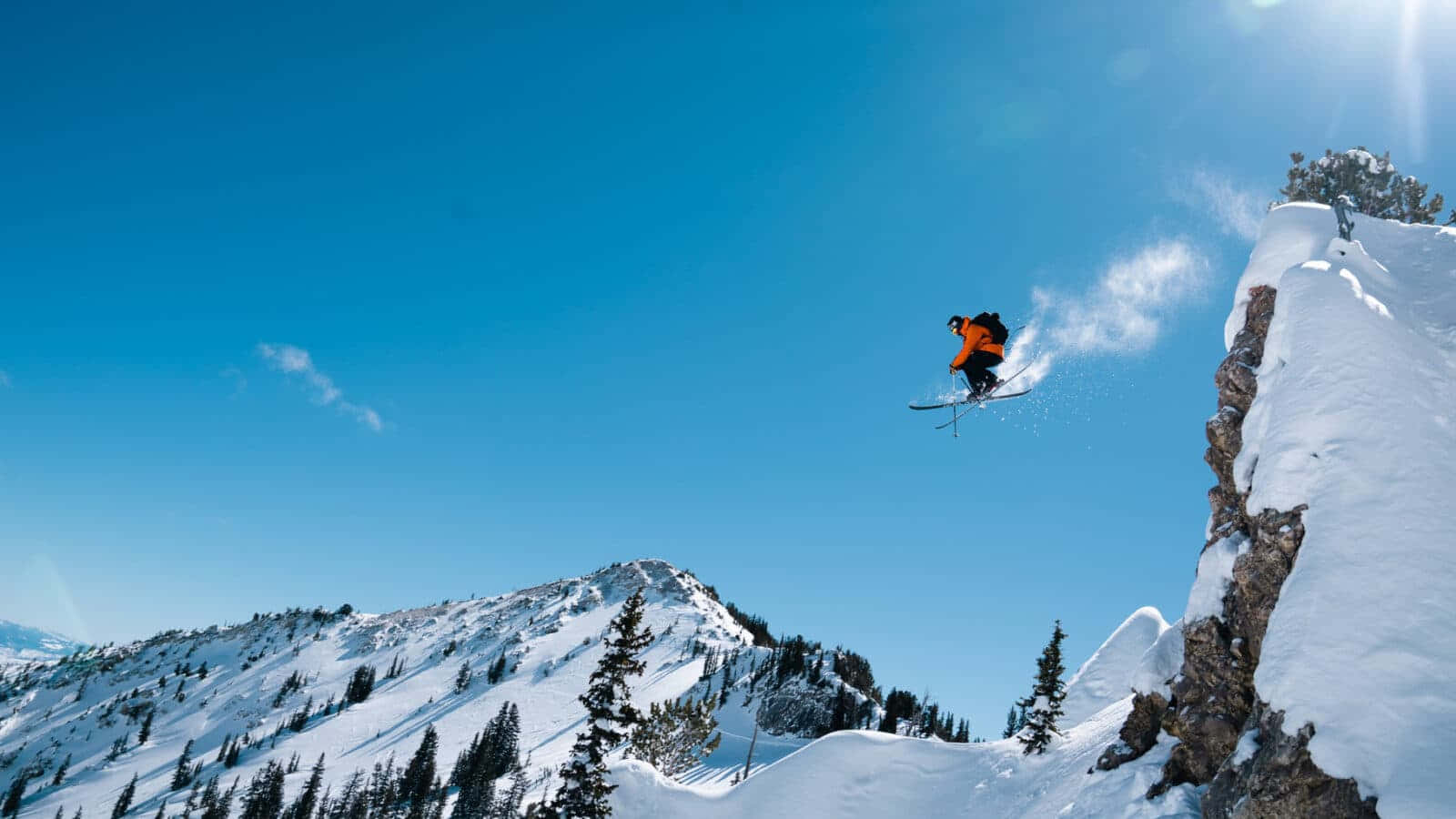 Skier gliding smoothly down the mountain