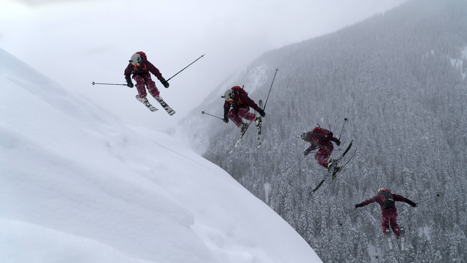 Skiing Creative Stunt Wallpaper