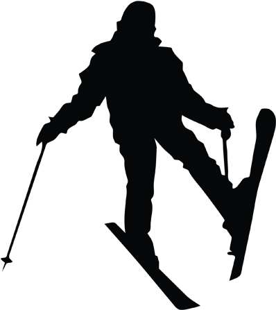 Skiing Silhouette Action PNG