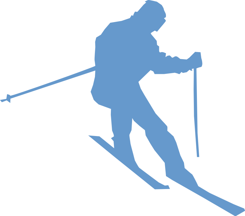 Skiing Silhouette Graphic PNG