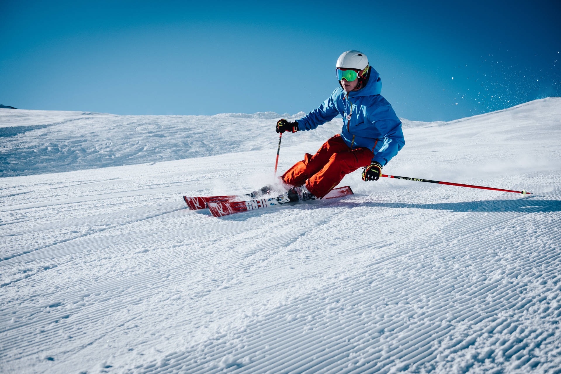 Diapositivade Esquí En La Nieve. Fondo de pantalla