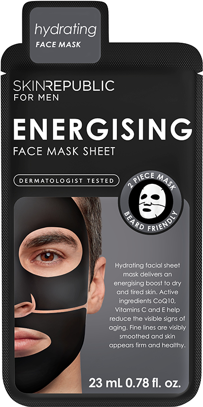 Skin Republic Energising Men Face Mask Sheet Packaging PNG