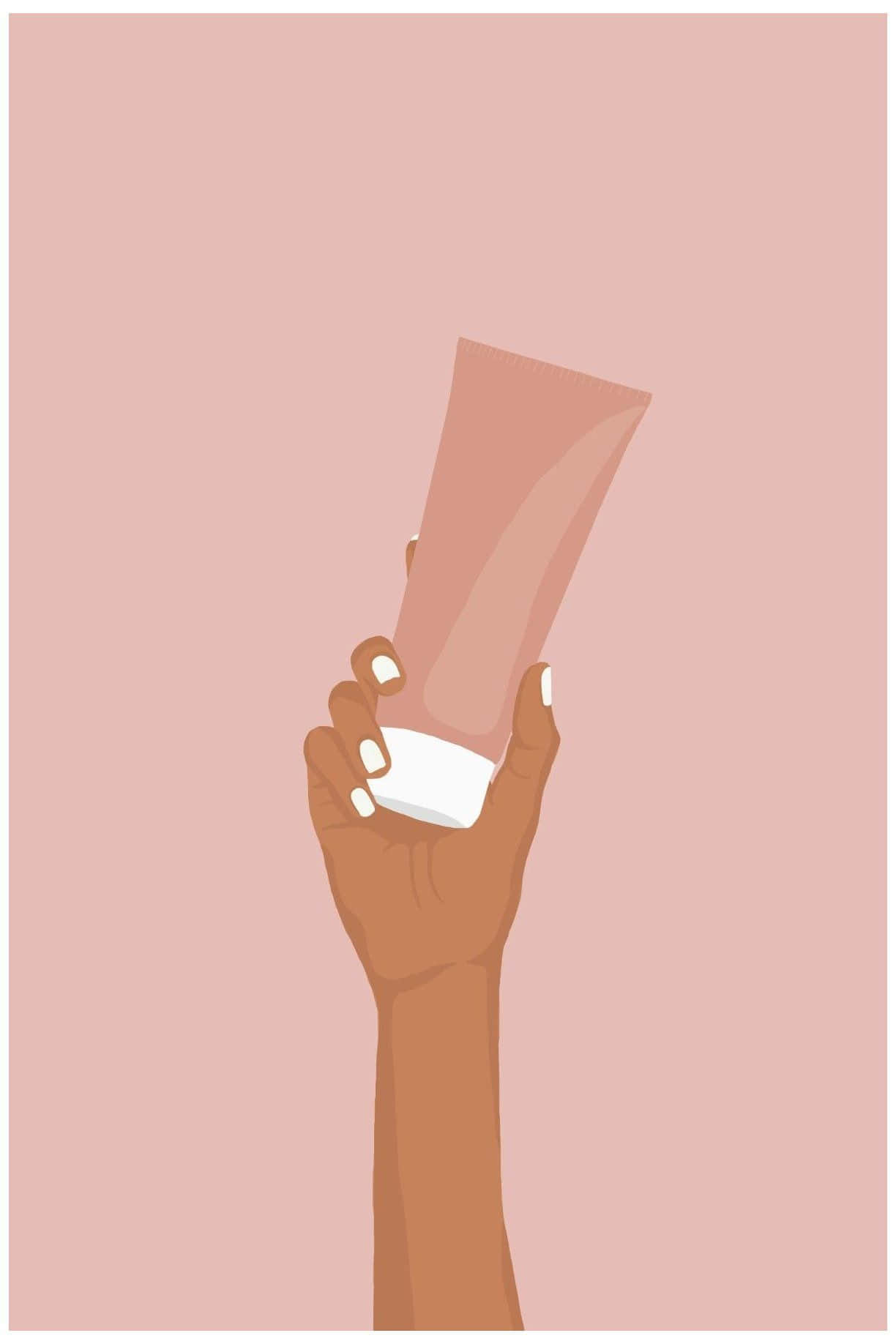 Skincare Product In Hand Illustration Wallpaper