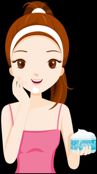 Skincare Routine Cartoon Character PNG