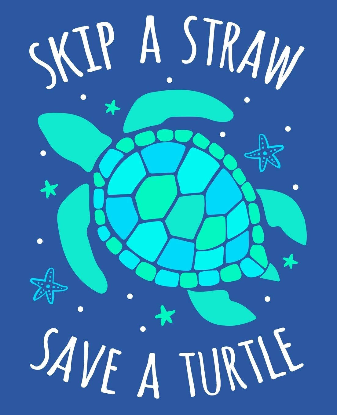 Skip Straw Save Cute Turtle Wallpaper