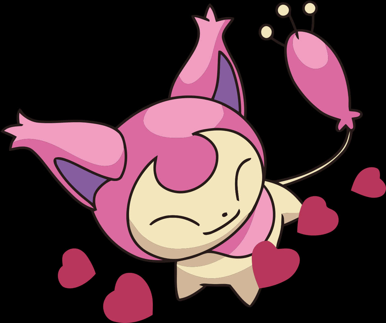 Skitty With Hearts Wallpaper