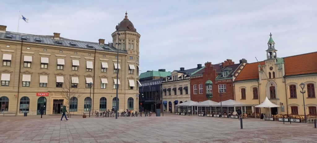 Skovde Town Square Sweden Wallpaper