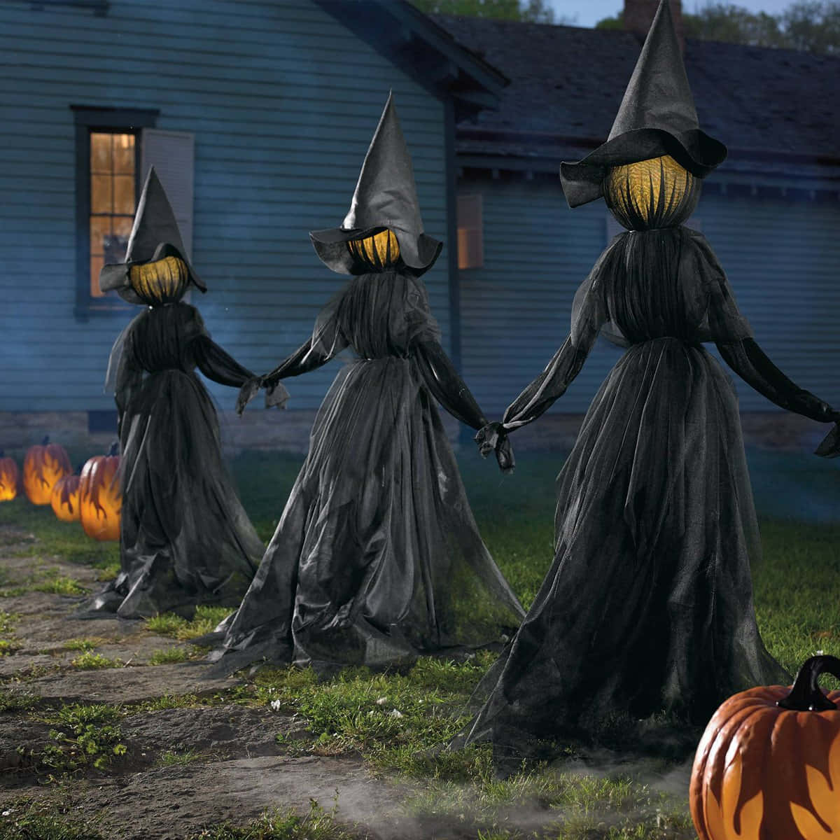 Skræmmende Halloween billeder blinker hver få sekunder.