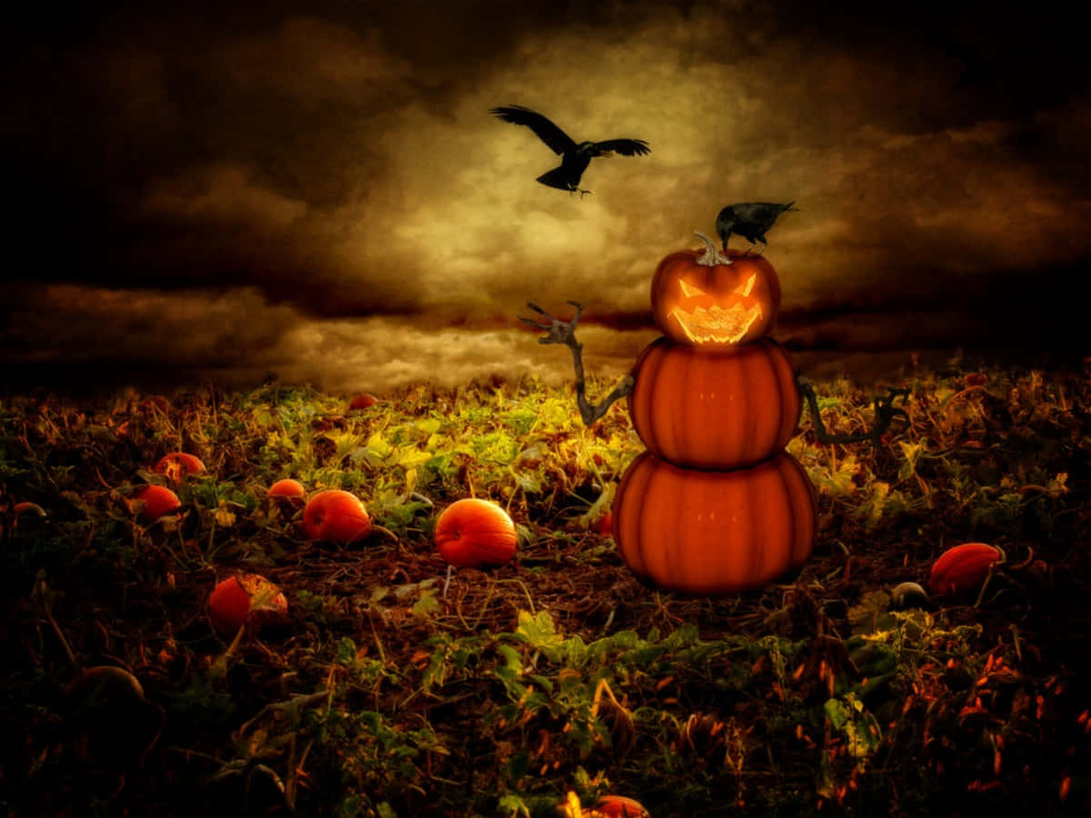 Scary Halloween billeder dækker tapet.