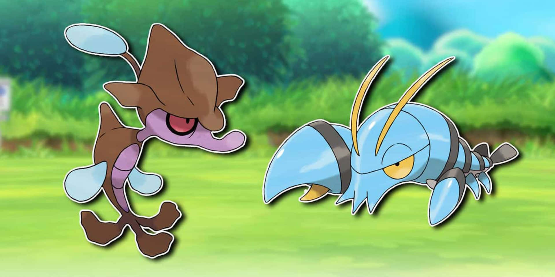 Skrelpe Clauncher - Fantastico Duo Di Pokémon D'acqua Sfondo