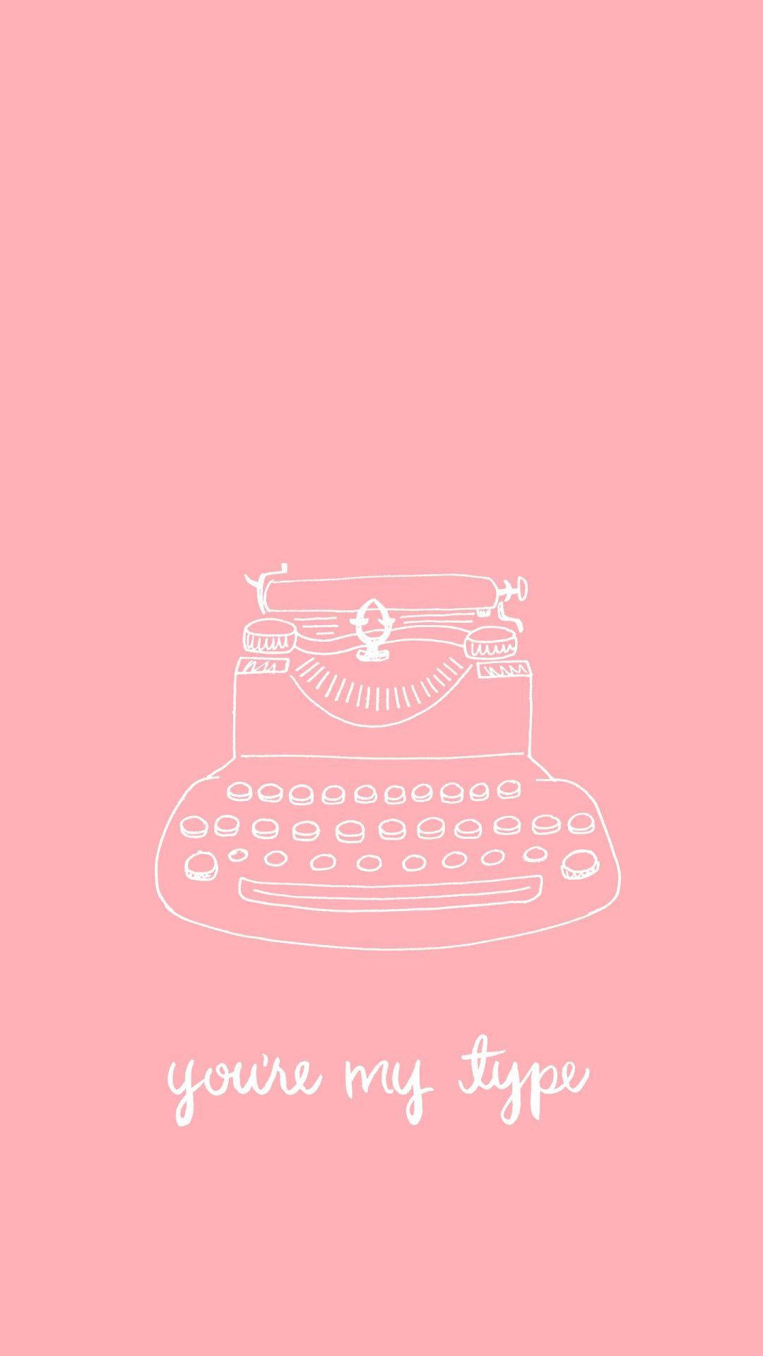 Skrivemaskine Plain Pink Wallpaper