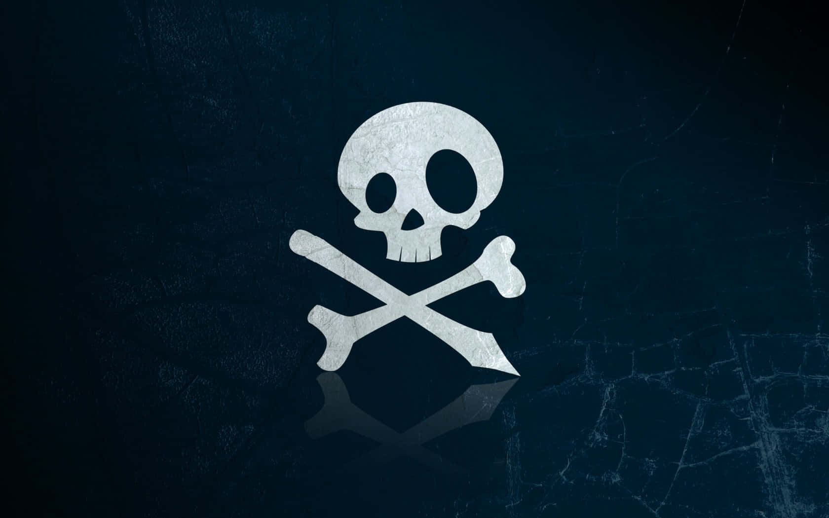 A White Skull And Crossbones Logo On A Dark Background Wallpaper