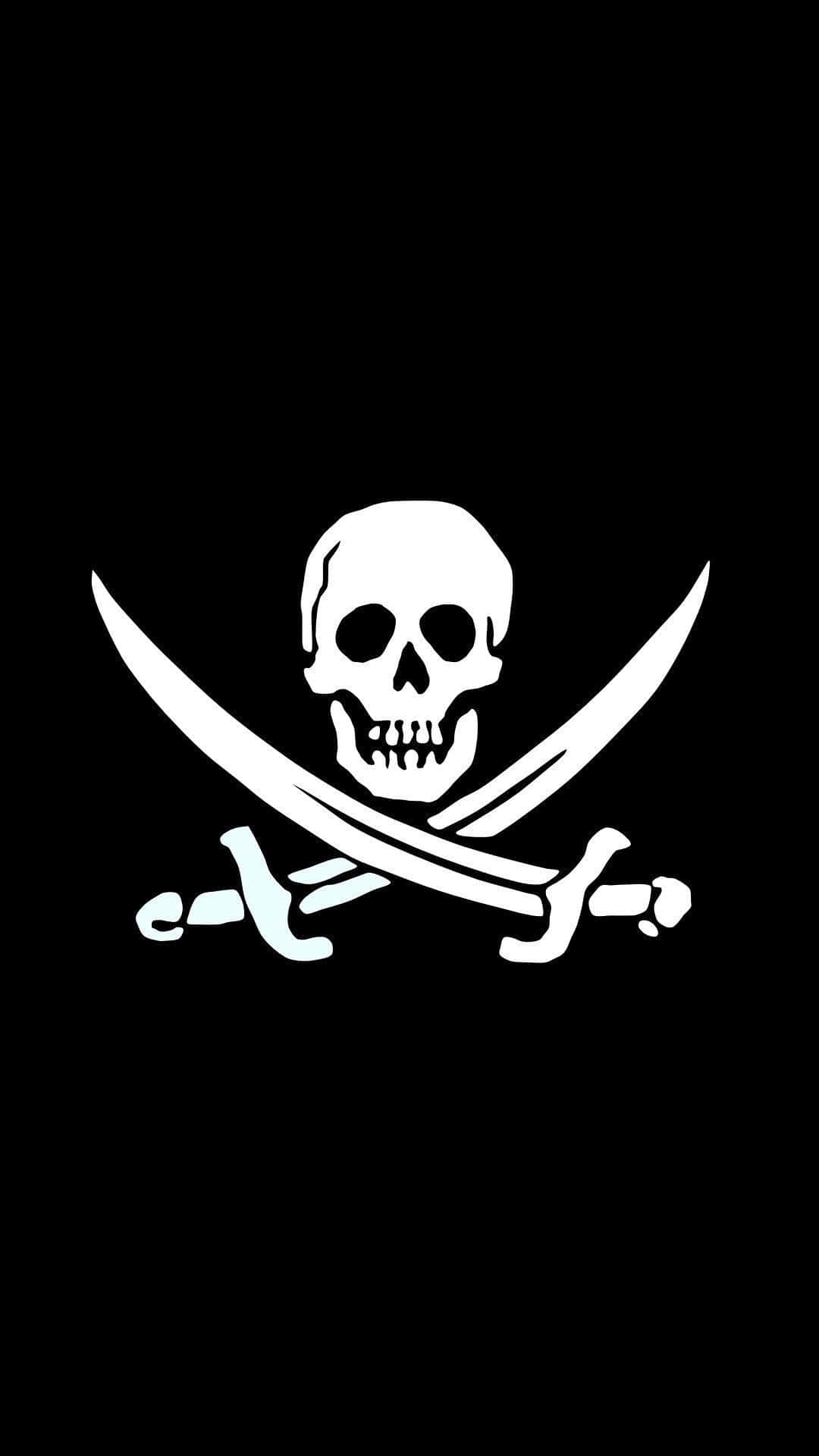 Pirate Skull And Crossbones On Black Background Wallpaper