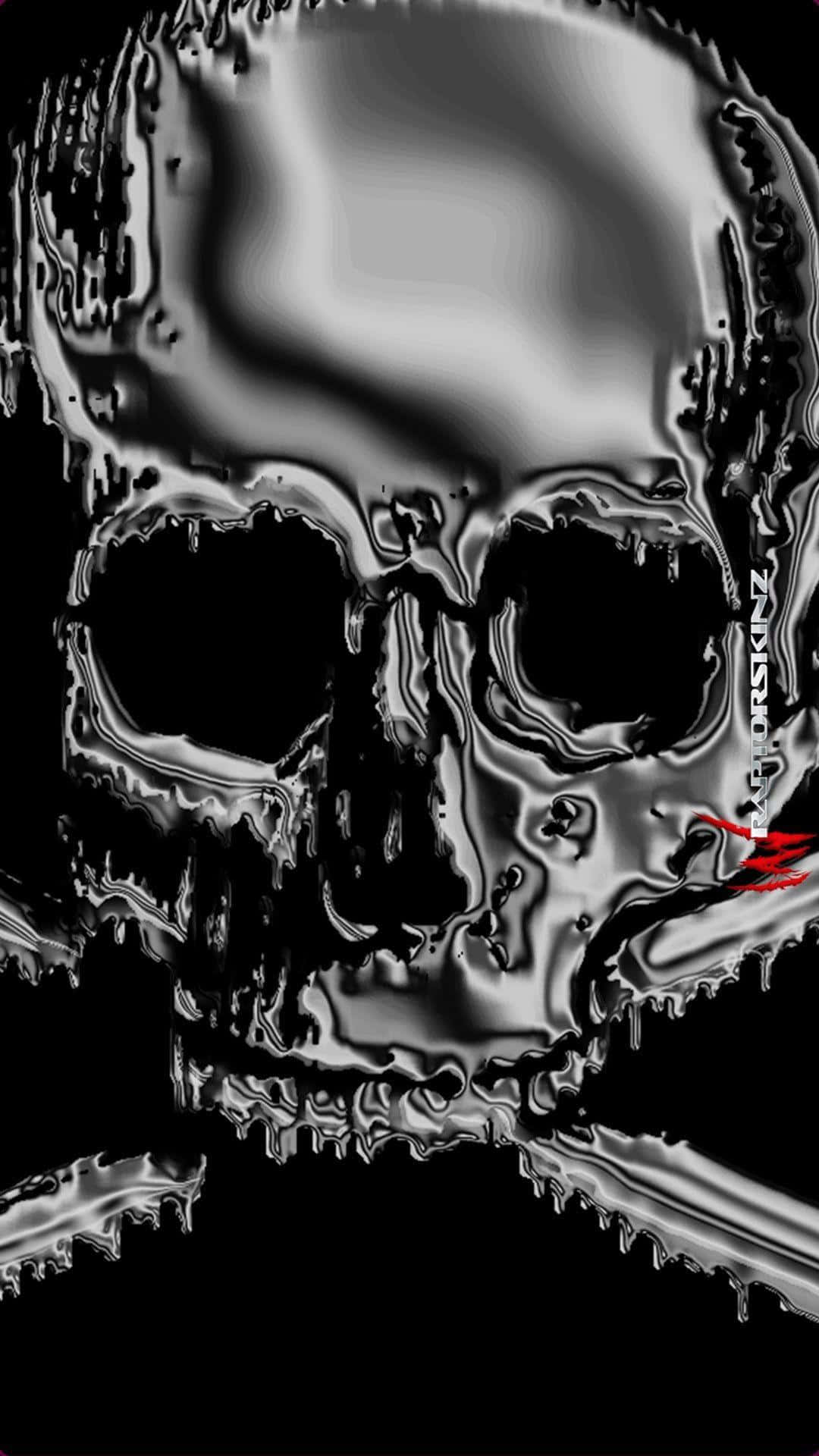 The classic symbol of death and danger - a skull and crossbones. Wallpaper