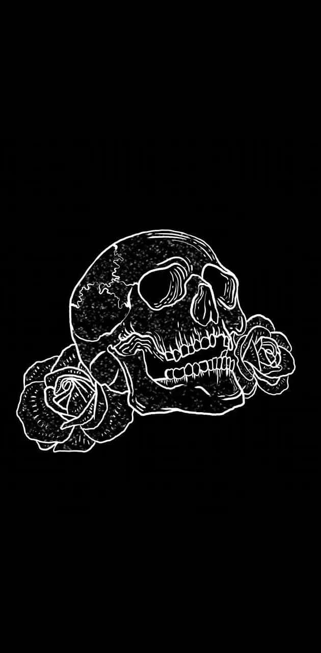 Skull_and_ Roses_ Aesthetic_ Artwork Wallpaper