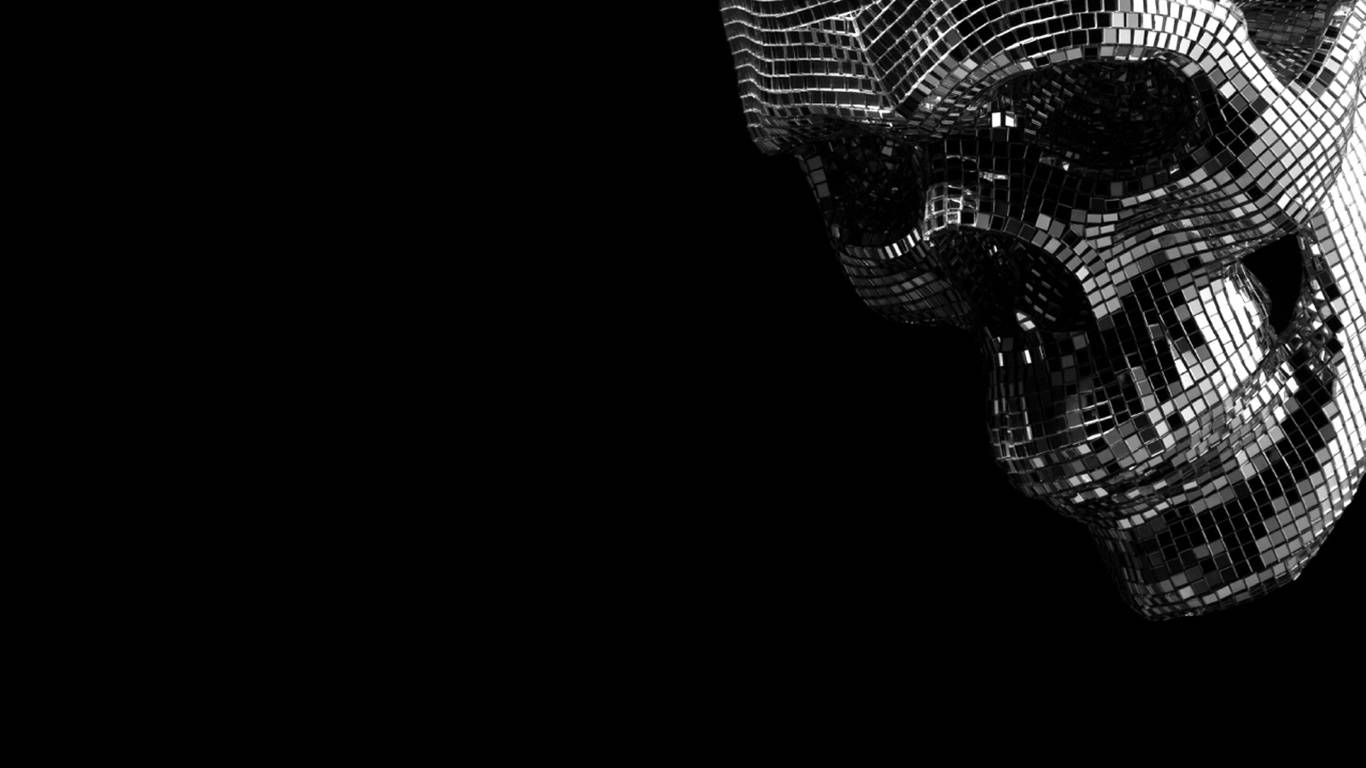 Dark Tech Dystopia: Exploring Black Mirror Through Skull Art Wallpaper