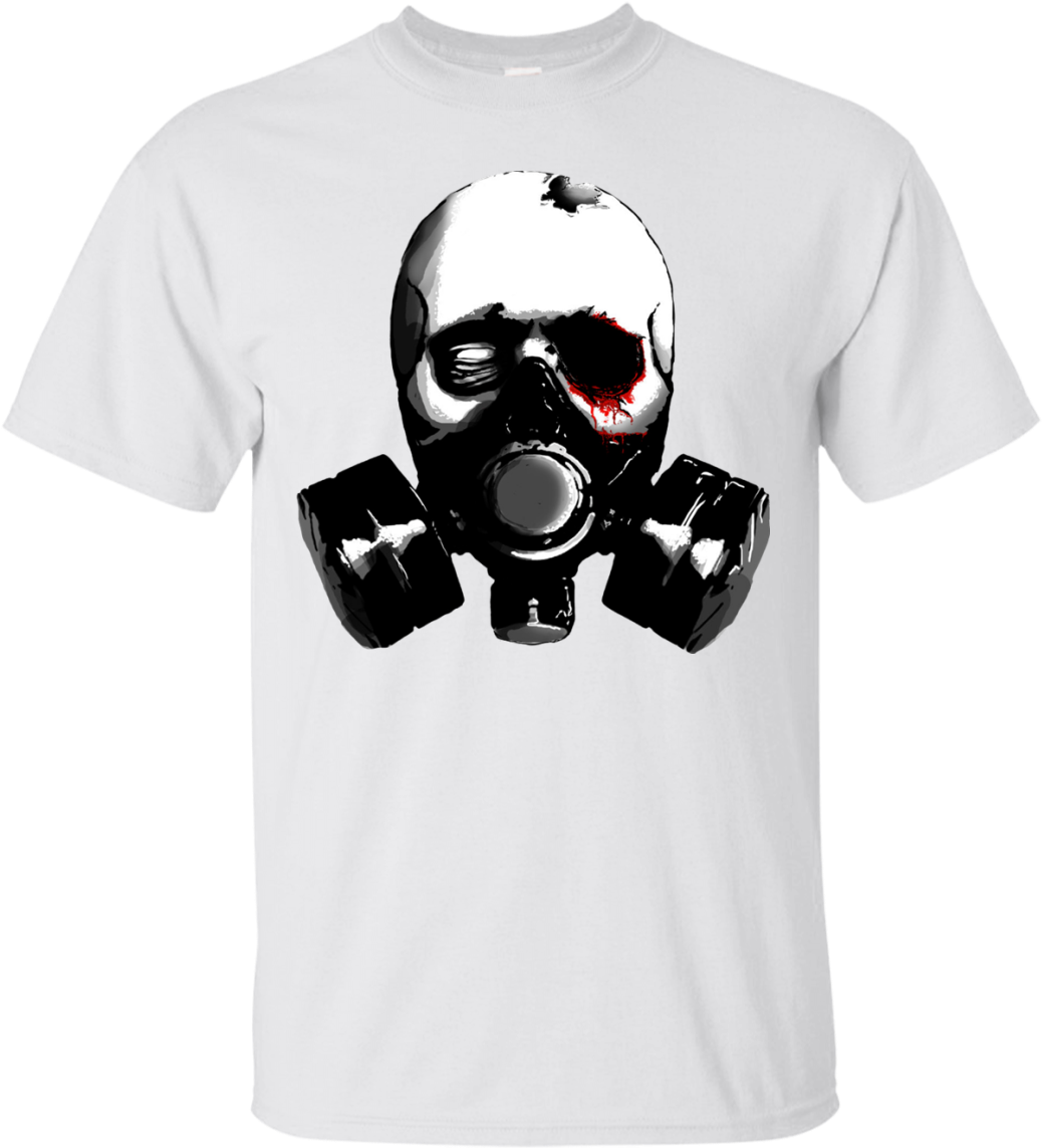 Skull Gas Mask T Shirt Design PNG