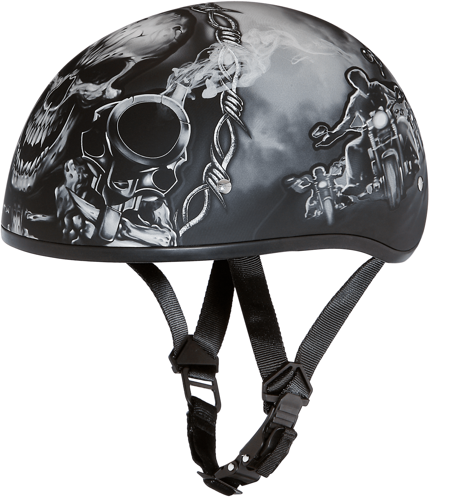 Skull Graphic Bicycle Helmet PNG