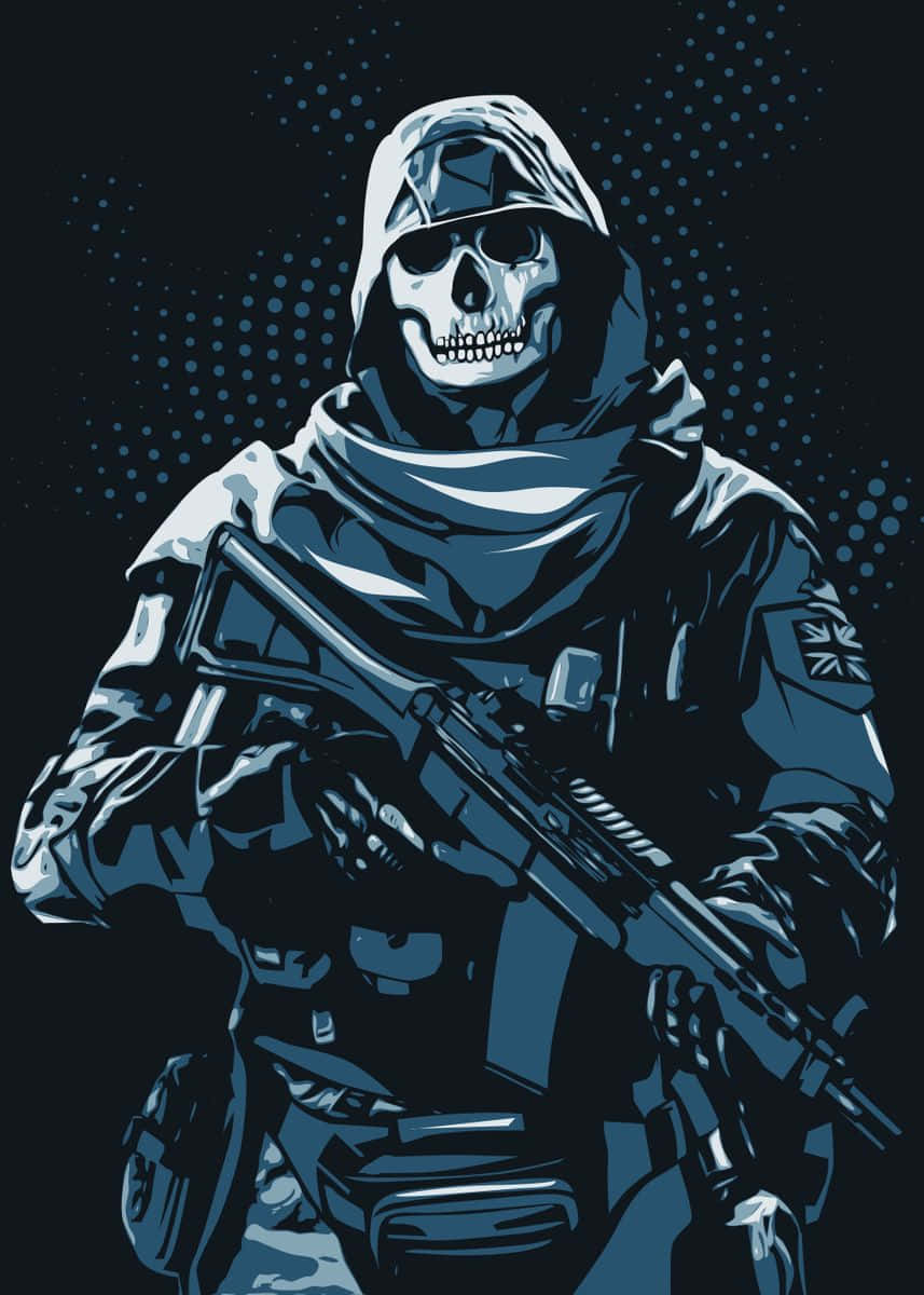 Skull Hooded Soldier Vector Art Wallpaper