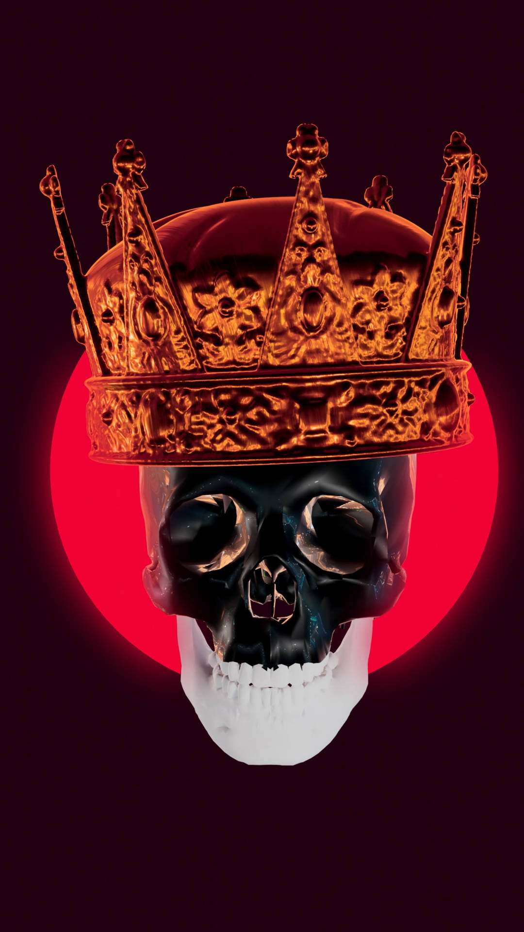 Skull Kongen iPhone-tapet: Pragtfuld konge-skal over lilla baggrund. Wallpaper
