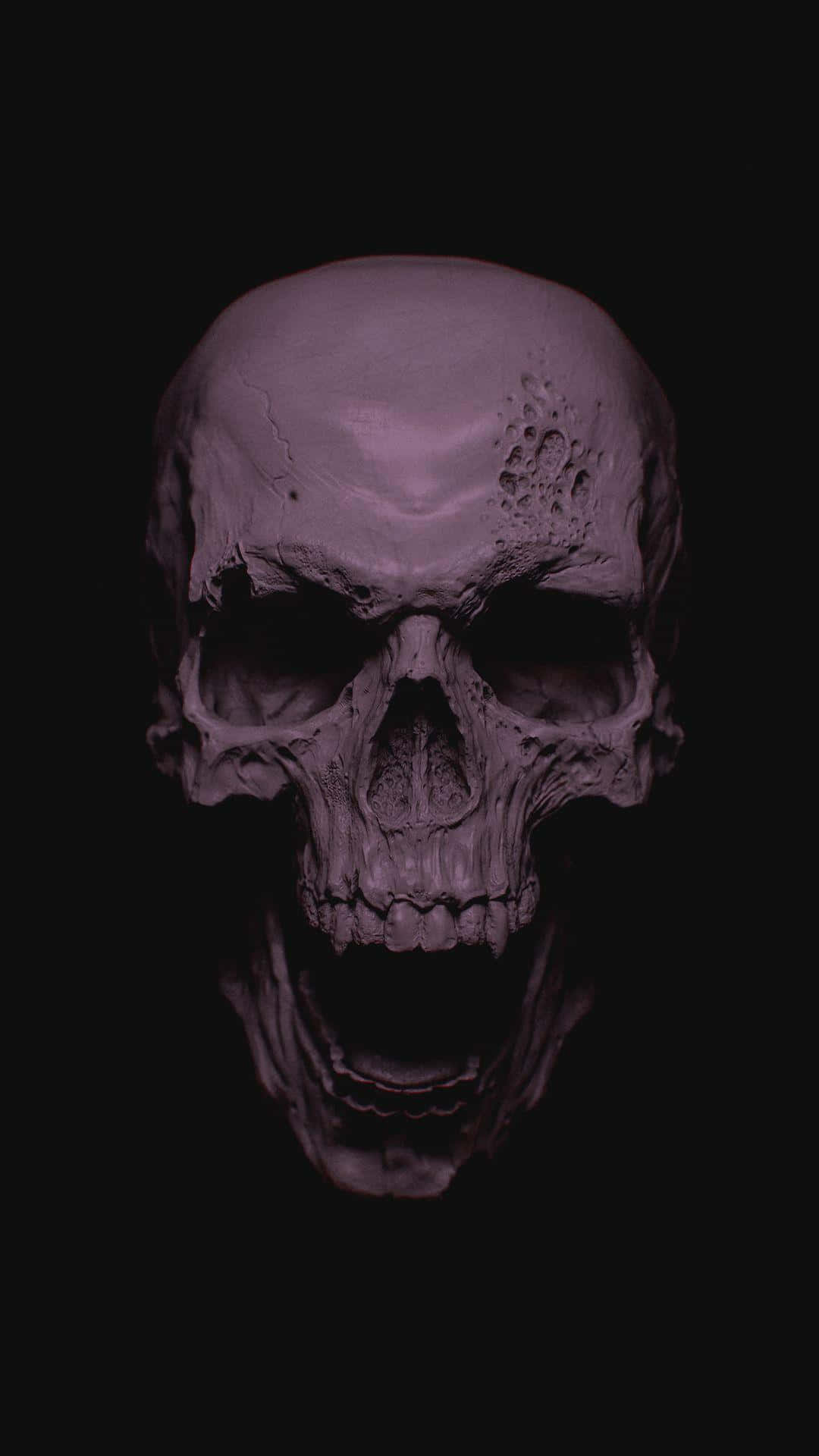 A Purple Skull With A Black Background Wallpaper