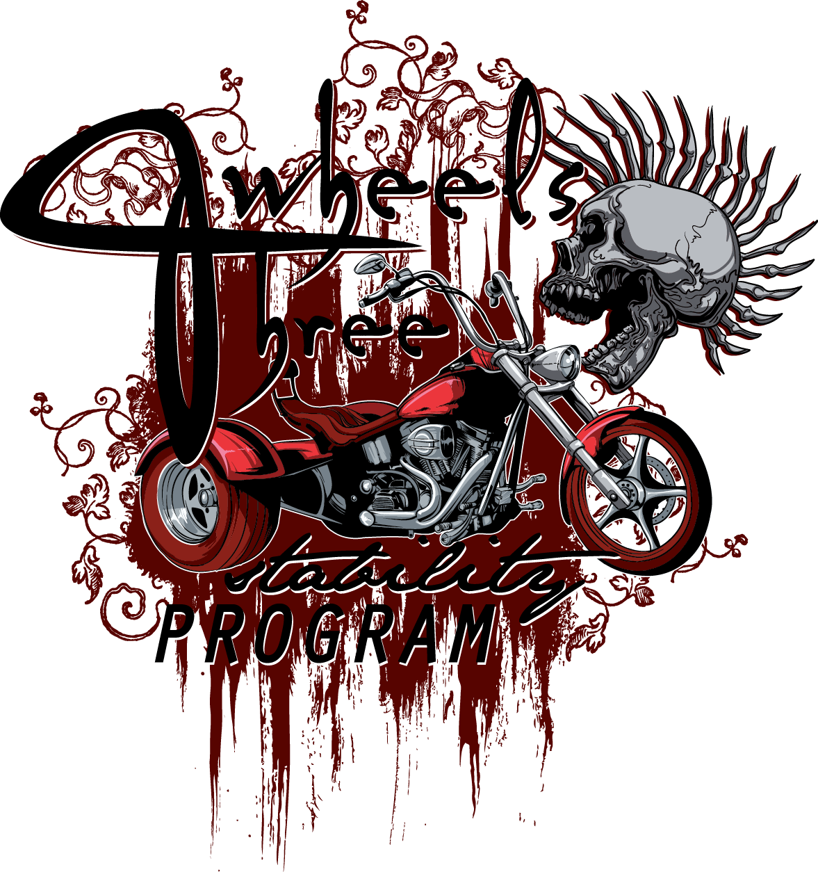 Skull Rider Motorcycle Tshirt Design PNG