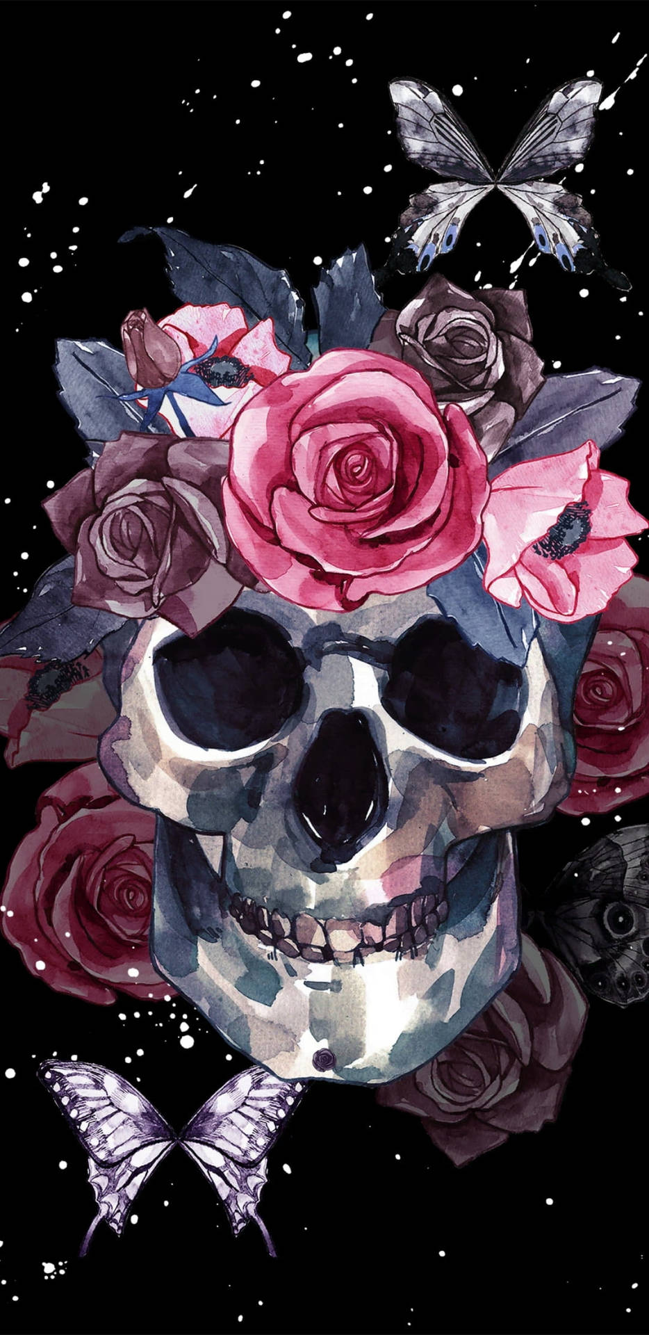 Skull Rose Aesthetic Wallpaper